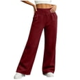 thumbnail image 3 of Liuinsasek Women's Winter Long Sweatpants Loose Wide Leg Pants Elastic Waistband and Pockets High Waisted Sweatpants, 3 of 10