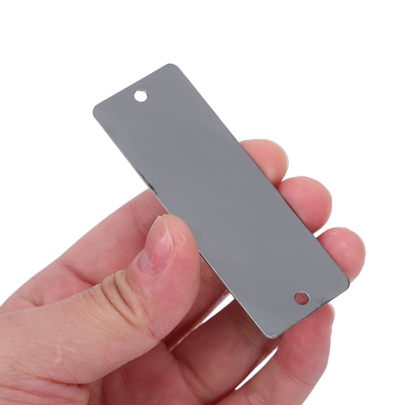 LOLIPPYY 10Pcs Black Stainless Steel Metal Plates Pre Drilled for Easy Mounting and Engraving