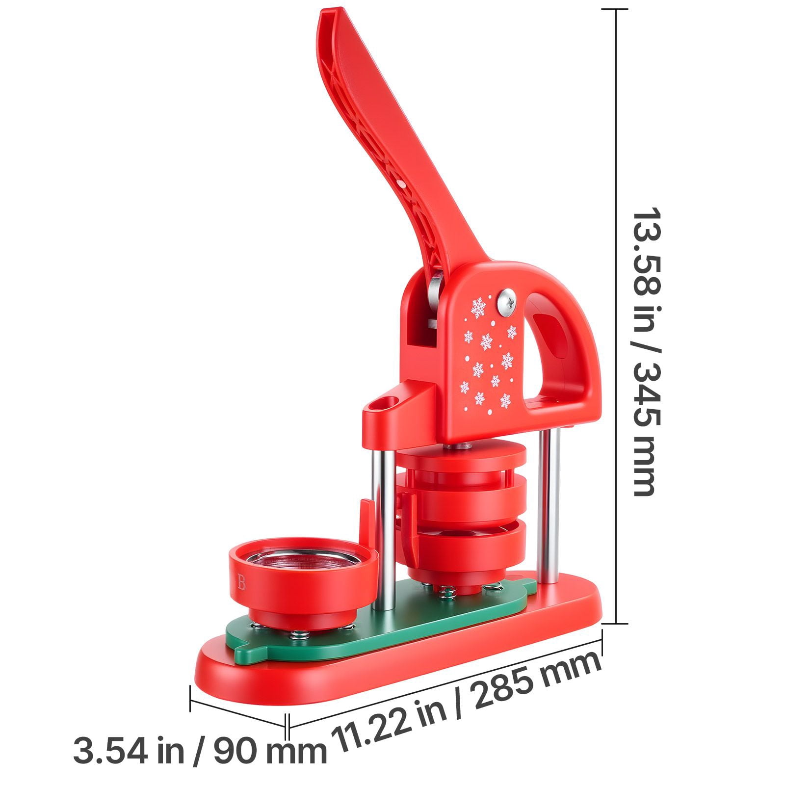 Button Maker Machine 2.28 Inch, ABS Body, Ergonomic Reinforced Handle, 100pcs Button Parts, Circle Cutter, for DIY Badges Pins Keychains
