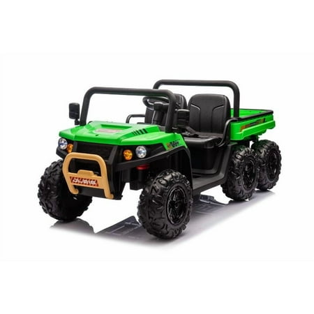 24V 2-Seater Kids Ride-On Dump Truck UTV: 4WD, 6-Wheel, Electric Dump Bed with Shovel, Parental Remote Control & Bluetooth Music