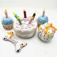 thumbnail image 2 of Dog Pet Toy Celebration Plush Birthday Stuffed Squeaky Chew Play Toy Cake Bone, 2 of 6