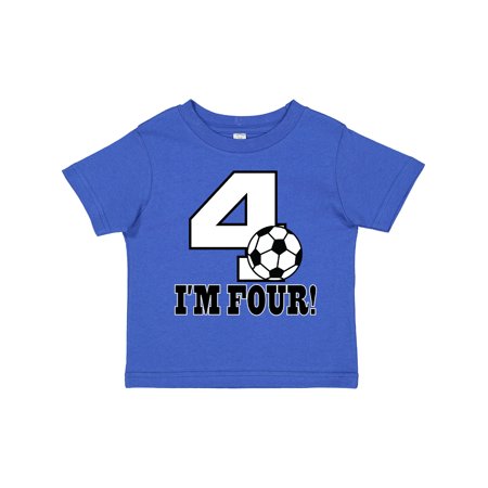 

Inktastic 4th Birthday Soccer 4 Year Old Gift Toddler Boy or Toddler Girl T-Shirt