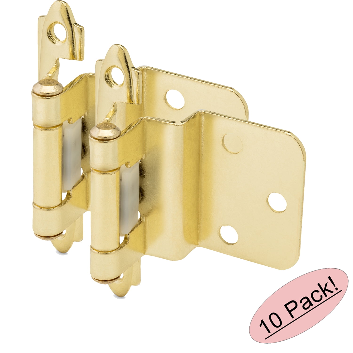 10 Pair Pack Cosmas 15628BB Brushed Brass Hinges 3/8" Inset