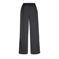 thumbnail image 6 of Women's High Waisted Wide Leg Sweatpants Elastic Smocked Waist Baggy Lounge Joggers with Pockets for Casual Streetwear Gym，Dark Gray，L, 6 of 9