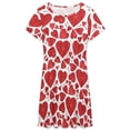 thumbnail image 3 of Valentines Day Hand Drawn Red Hearts Dress Fashion Beach Short Sleeve Dresses Female Party Printed Sundress, 3 of 7