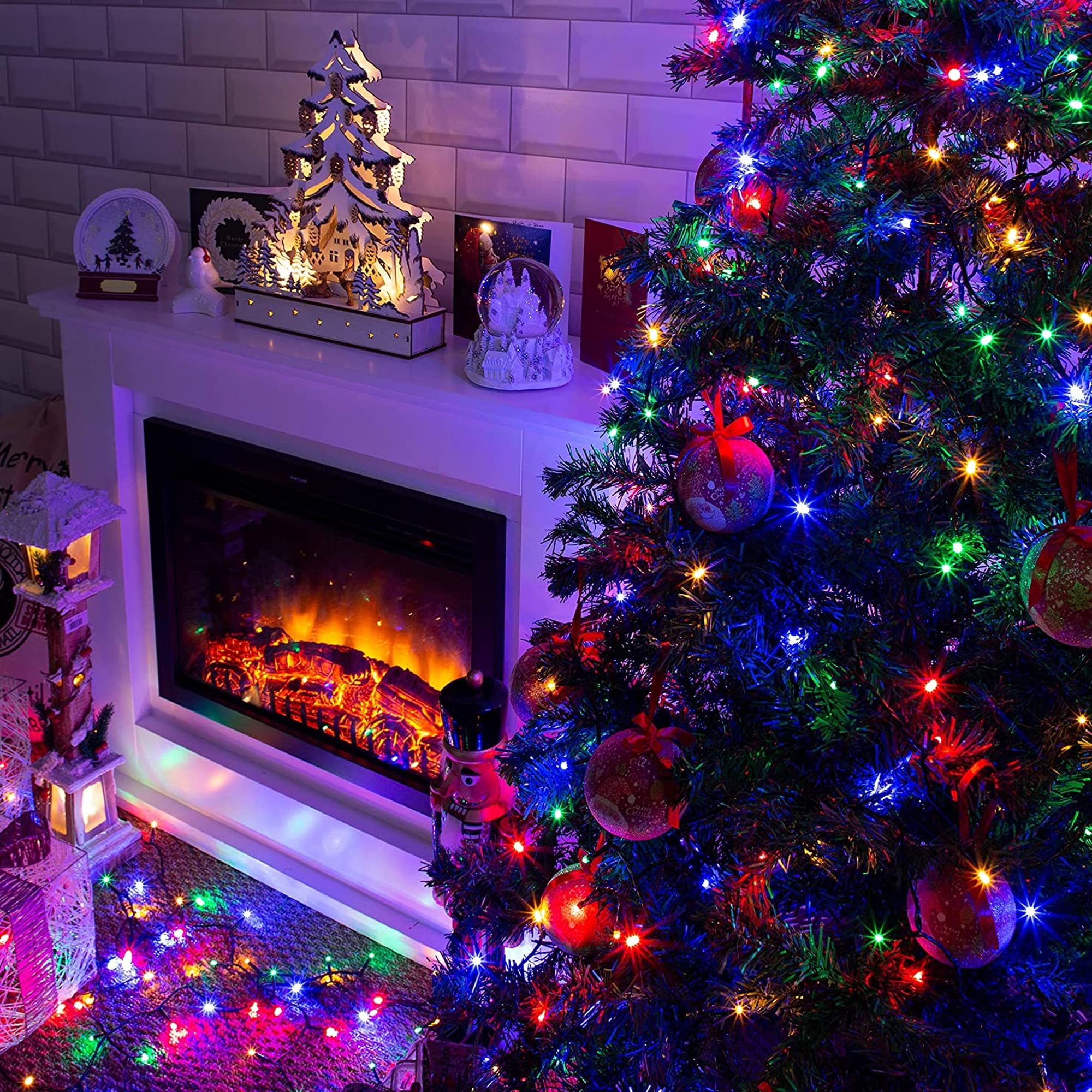 NITIDSKY 33ft 100 LED Christmas String Lights, Multicolor photo 3