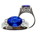 thumbnail image 2 of Tommaso Design� Oval 10x8 mm Created Blue Sapphire Ring, 2 of 9