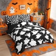 thumbnail image 2 of Homewish Lovely Halloween Ghost 7-Piece Twin Bedding,Silhouette Spooky Pattern Bedding Comforter Set,Black White,Black Reversible, 2 of 8