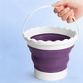 thumbnail image 6 of Dongrere Collapsible Silicone Brush Bucket Portable Foldable Washing Bucket with Handle for Watercolor Oil Painting, 6.3x7.9 Inch, Purple, 6 of 6