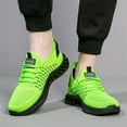 thumbnail image 4 of QWKLEAJ Men’s Casual Shoes Slip On Athletic Sneakers, Breathable Hollow Knit Mesh Blade Non Slip Cushioned Running Trainers for Men Daily Walking Gym Outdoor Workout Footwear Green 8.5, 4 of 6