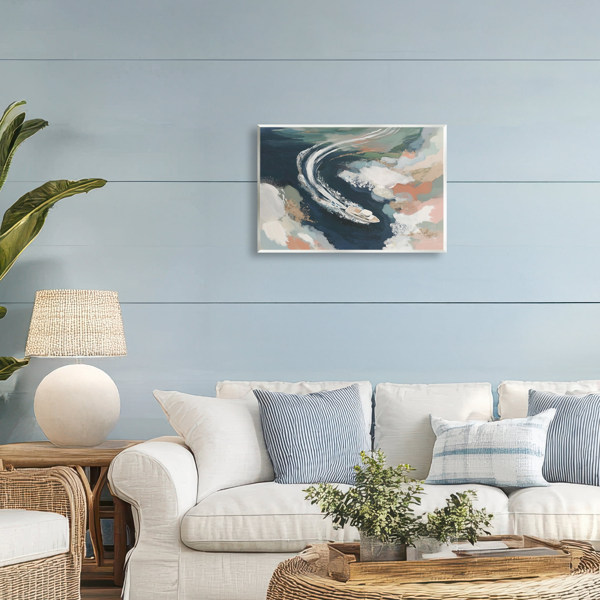 Stupell Industries Boat Wake From Above Wall Plaque Art, design by Chromatic Storm Studio