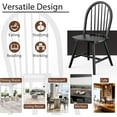 thumbnail image 4 of 18 Inch Wood Black Dining Chairs Set of 6, High Back Spindled Rubberwood  Seating Chair for Kitchen Living Room Farmhouse, 4 of 7