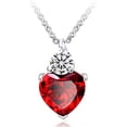 thumbnail image 1 of Collar de reina de corazones, cadena de plata de ley 925, juguete de corazón rojo, accesorios de princesa, joyería, regalo de San Valentín para ella (rojo), 1 of 6