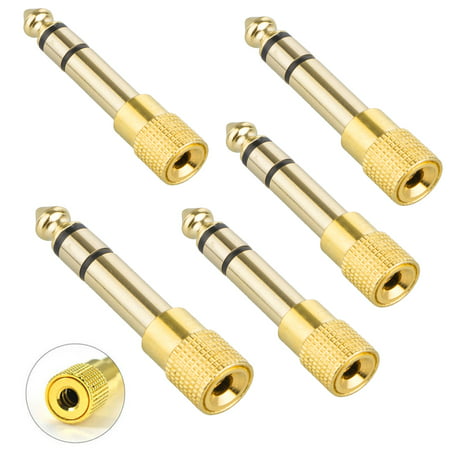 6.35mm to 3.5mm stereo audio adapter connect your headphones or microphones with 1/8 inch plugs to audio devices such as home audio, amplifiers, guitar and piano with 1/4 inch stereo