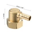thumbnail image 3 of Unique Bargains Brass Hose Barb Fitting x G1/2 Female Swivel Nut Pipe Connector 0.3 inch, 3 of 6