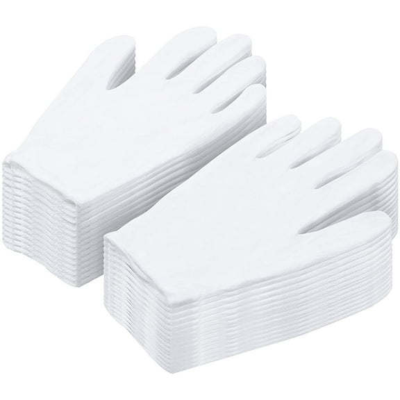 Cotton Gloves for Dry Hands, 20 Pairs Large White Cotton Gloves for Cosmetic Moisturizing and Coin Inspection