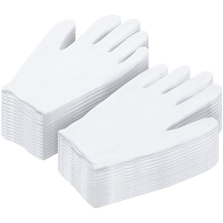 Cotton Gloves for Dry Hands, 20 Pairs Large White Cotton Gloves for Cosmetic Moisturizing and Coin Inspection