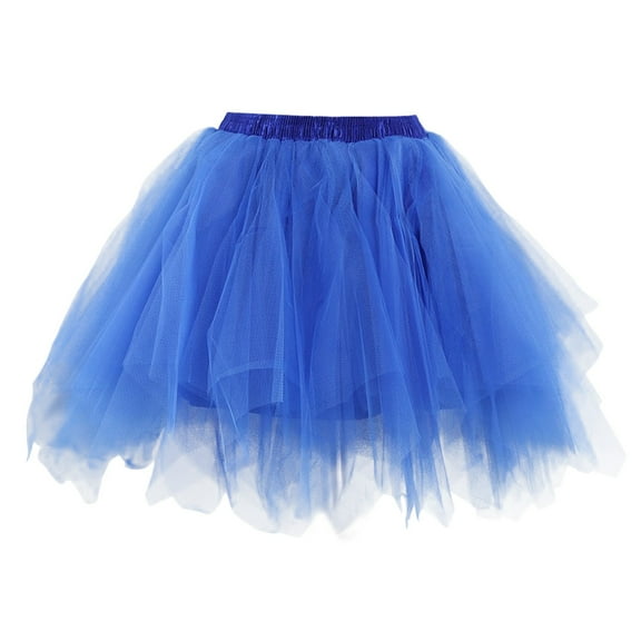 Midi Skirts for Women Soft Tutu Skirt Toddler Party Mesh Tutu Skirt Long formal Dress Summer Clothes for Women Blue XL