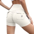 thumbnail image 2 of Breezora Women's High Waist Button Detail Yoga Shorts Scrunch Lifting Workout Running Quick Dry Gym Bottoms, 2 of 8