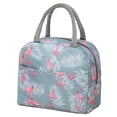 thumbnail image 3 of Insulated Lunch Bag Large Capacity Flamingo Pattern Portable Thickened Zipper Lunch Bag for School Work Gray Flamingo, 3 of 8