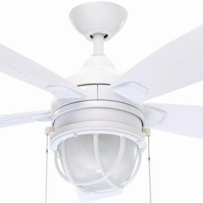 Hampton Bay Seaport 52 In Indoor Outdoor White Ceiling Fan Walmart Com