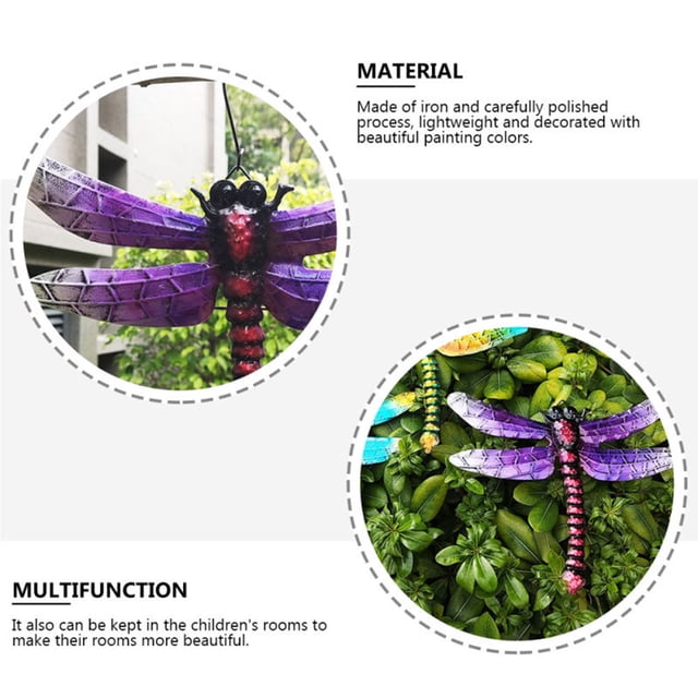 Décoration Murale Libellule en Fer Forgé pour Cour, Jardin, Porche, Balcon, Extérieur et Intérieur