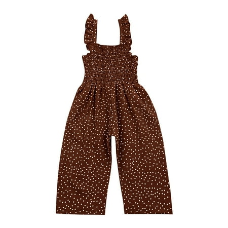 

Boys Girls Fashion Romper Sleeveless Suspender Pants Summer New Children s Pants Trendy Polka Dot Brown Thin Unhooded Jumpsuit Western Style Suspenders Summer Clothes
