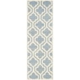 thumbnail image 3 of SAFAVIEH Chatham Henry Geometric Quatrefoil Wool Area Rug, Blue/Ivory, 5' x 5' Square, 3 of 10