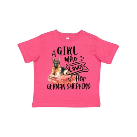 

Inktastic A Girl Who Loves Her German Shepherd Gift Toddler Boy or Toddler Girl T-Shirt