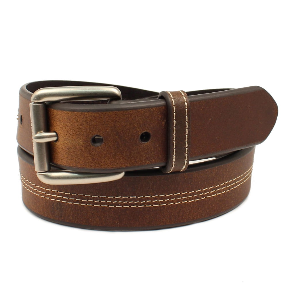 Ariat Men/'s Work Triple Stitch Dark Copper Leather Belt