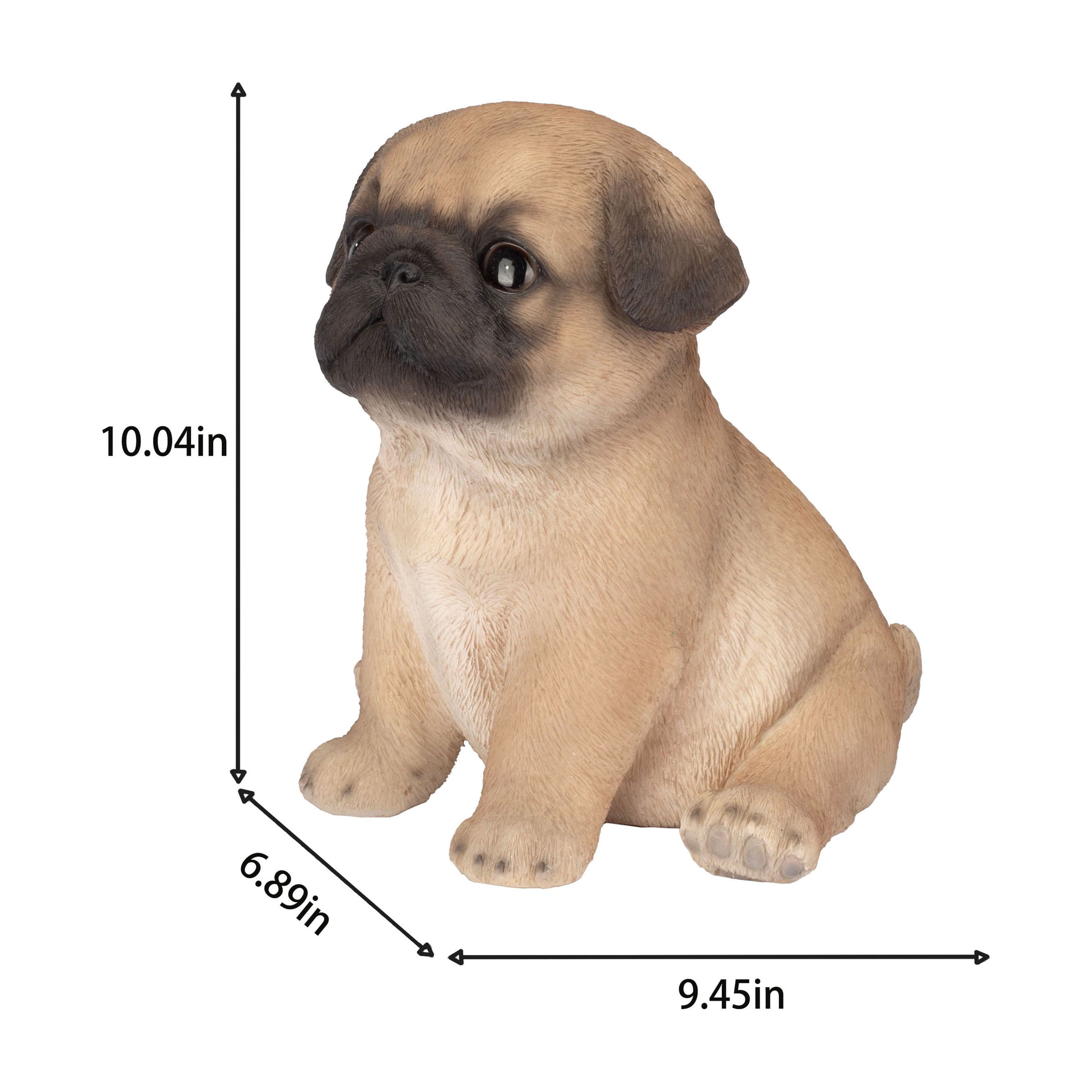 SOREAL Brown Baby Pug | Handpainted Decorative Puppy Statue for Home & Garden Decor | Premium Polyresin Dog Statue | Gift for Dog Lovers | Weather-Resistant Indoor/Outdoor Decor