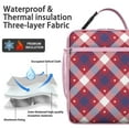 thumbnail image 2 of Checkered Insulated Lunch Box Teen Reusable Lunch Bag with Water Bottle Holder Lunch Tote Portable Bag Picnic Beach, 2 of 5
