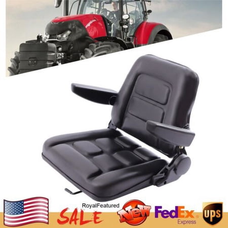 Universal Forklift Tractor Seat PVC Backrest Armrest Mower Seat Adjustable
