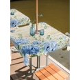 thumbnail image 2 of Outdoor Tablecloth with Umbrella Hole for Patio/Picnic/Party/Camping, Rustic Botanical Waterproof Table Cloth Square Cover Washable, Spring Watercolor Floral Leaves Butterfly Beige (60"x 60"), 2 of 9