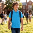 thumbnail image 6 of hoksml Kids Short Sleeve Shirt, Boys and Girls Uniform Top with Pocket, Casual Collared Tee for Back to School, 6 of 8