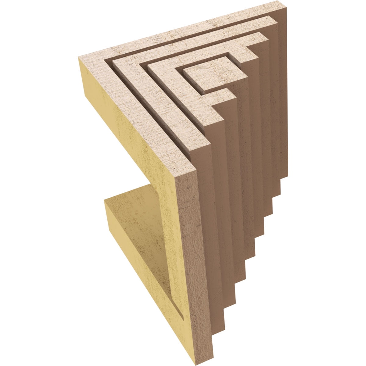 5"W x 5"D x 5"H Wide Landon Rough Cedar Woodgrain TimberThane Corbel, Primed Tan