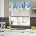 thumbnail image 4 of Blue Christmas Curtain Valances for Windows, Kitchen Valance Window Treatments Panel 2 Pack, Xmas Tree Snowman Elk Snowflake Rod Pocket Short Curtains for Bathroom Bedroom 60 x 18 Inch, 4 of 8