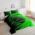 thumbnail image 3 of Feelyou Cartoon Green Basketball Full Size Comforter Sets, Neon Abstract Ombre Bedding Comforter Set, Teens Kids Boys Girls Reversible Bedding Sets, Luxury Bedroom Decor, 3 Pieces, 3 of 8
