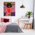 thumbnail image 2 of Stupell Industries Leopard Floral Pattern Bold Pink Flowers Femal Portrait Graphic Art Gallery-Wrapped Canvas Print Wall Art, 36x48, by Lynnda Rakos, 2 of 7