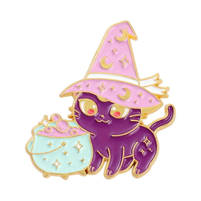 2 broches lindos para mochila, broche de aleación esmaltado, broche de gato divertido, broche de insignia de vaquero para libreros, ropa/chaquetas y decoración de sombreros JM