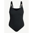 thumbnail image 5 of Time and Tru Women's and Women’s Plus Crinkle Plunge One-Piece Swimsuit, Sizes XS-3X, 5 of 5