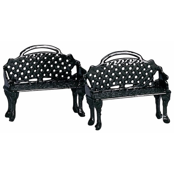Patio Bench for Christmas Villages (Set of 2)