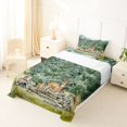 thumbnail image 5 of Manfei Lovely Deer Twin Sheets,Kawaii Rabbit Bedding,Green,3-Piece,1 Fitted Sheet and 1 Pillowcase, 5 of 6