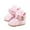 Pink, variant on Baby Girls Boys Star Print Booties Soft Non Sole Winter Warm Cozy Toddler First Crib Shoes Winter Toddler Shoes Girls, Size 18-24 Months