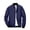 Dark Blue, variant on GrmtClth Mens Full Zip Jacket Stand Collar Striped Cuff Hem Thin Windbreaker Daily Travel Coat Khaki 3XL