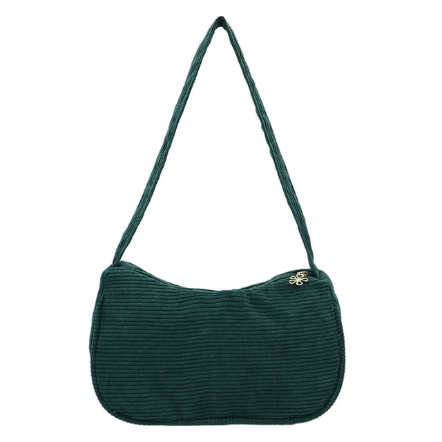 Sac à Main en Velours Côtelé pour Femmes Mode Couleur Unie (Bleu)