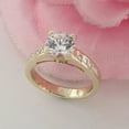 thumbnail image 3 of 2Ct Round Cut Lab Created Diamond Halo Engagement Ring 14K Yellow Gold Plated, 3 of 5
