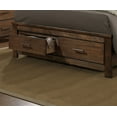 thumbnail image 3 of Natural Wood Finish Eastern King Size Bed Contemporary Oak Veneer Storage Drawers FB Shelf HB Bedframe Bedroom Furniture, 3 of 5