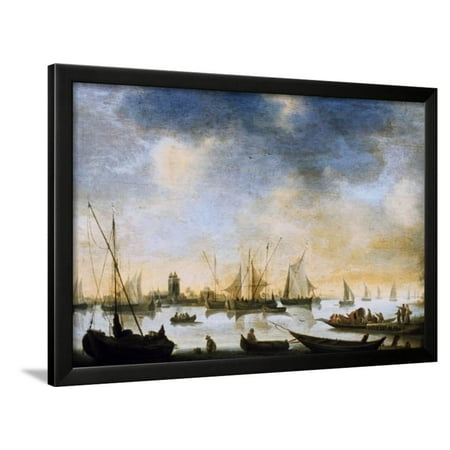 17th Century Framed Print - River View, 17th Century Framed Print Wall Art By Jan Van Goyen