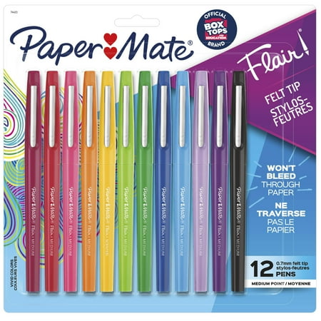 Point Guard Flair Felt Tip Porous Point Pen, Stick, Medium 0.7 Mm, Assorted Ink And Barrel Colors, 12/pack | Bundle of 5 Sets